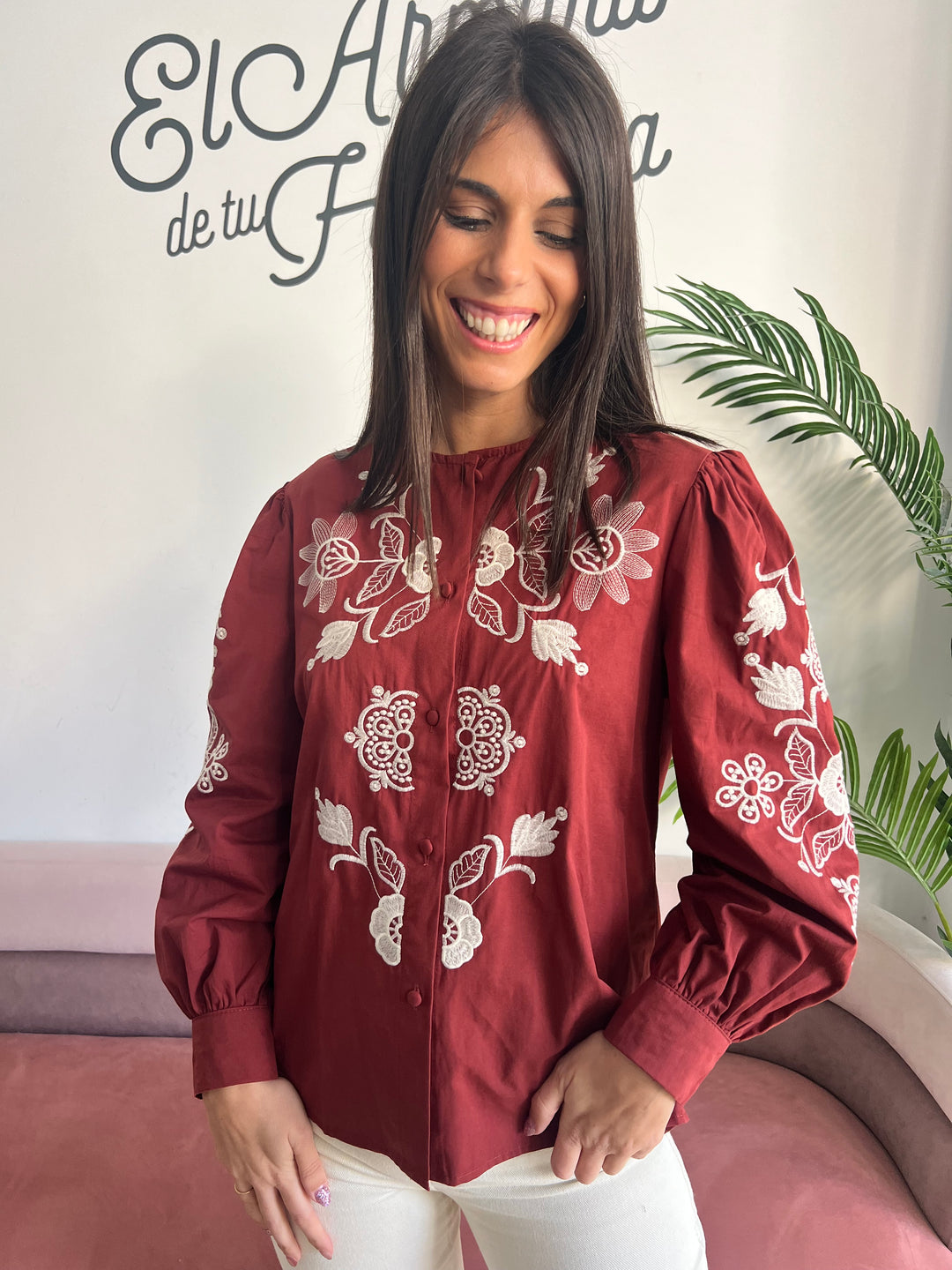 Camisa María burdeos