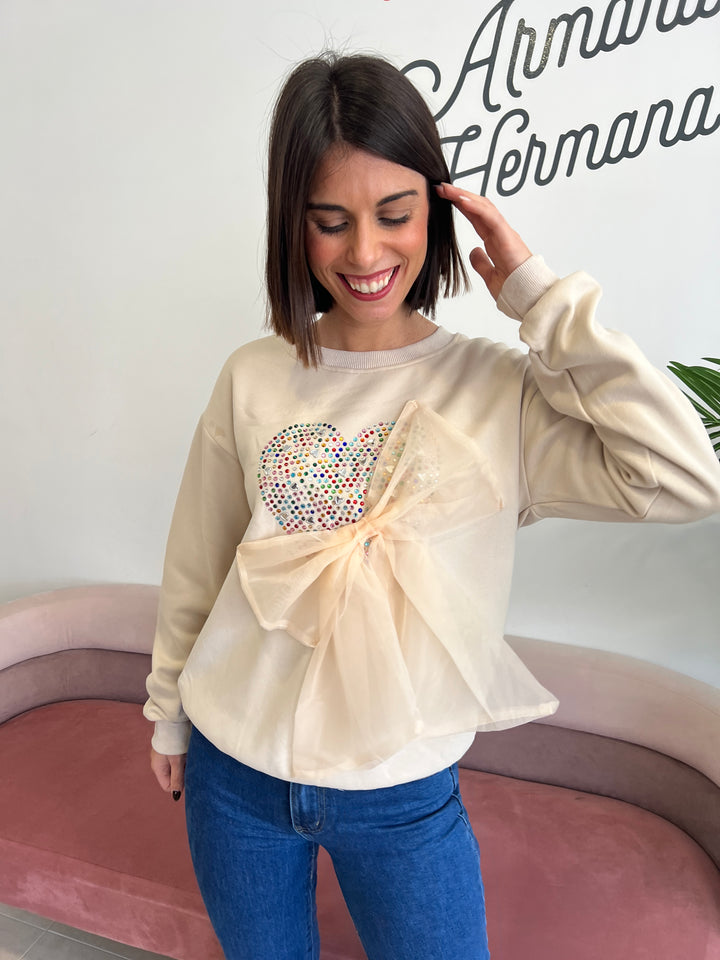 Sudadera Lazo beige