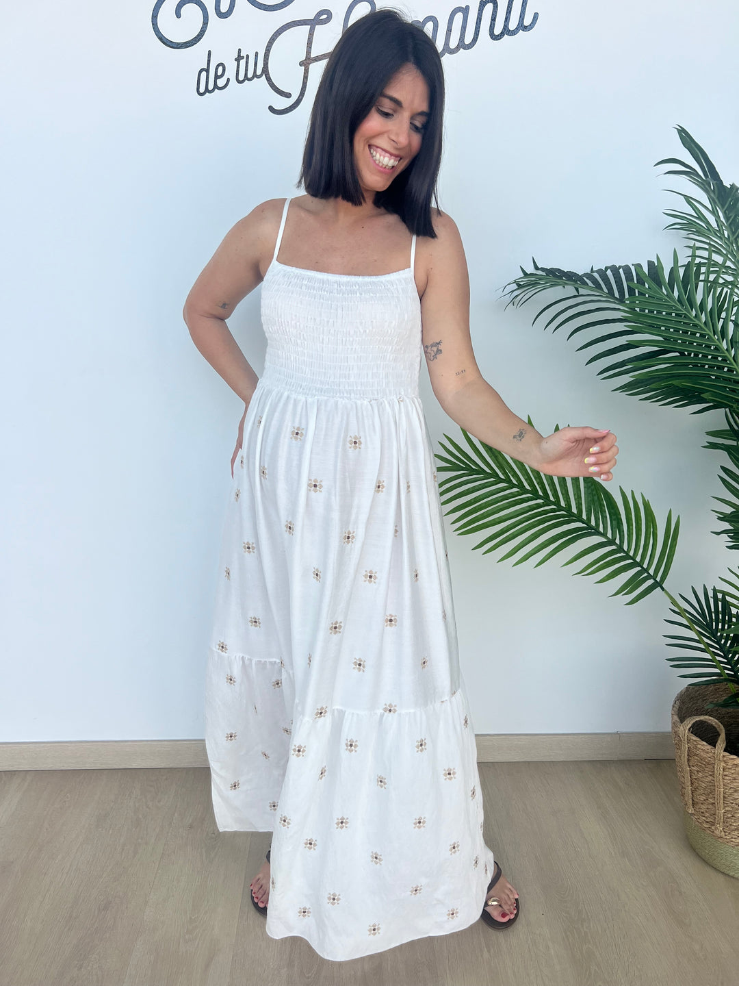 Vestido Mar blanco roto