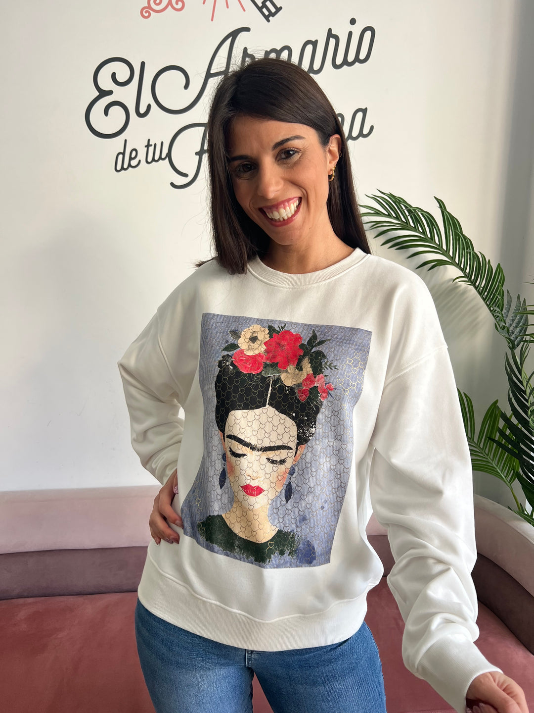 Sudadera Frida Corazones azul