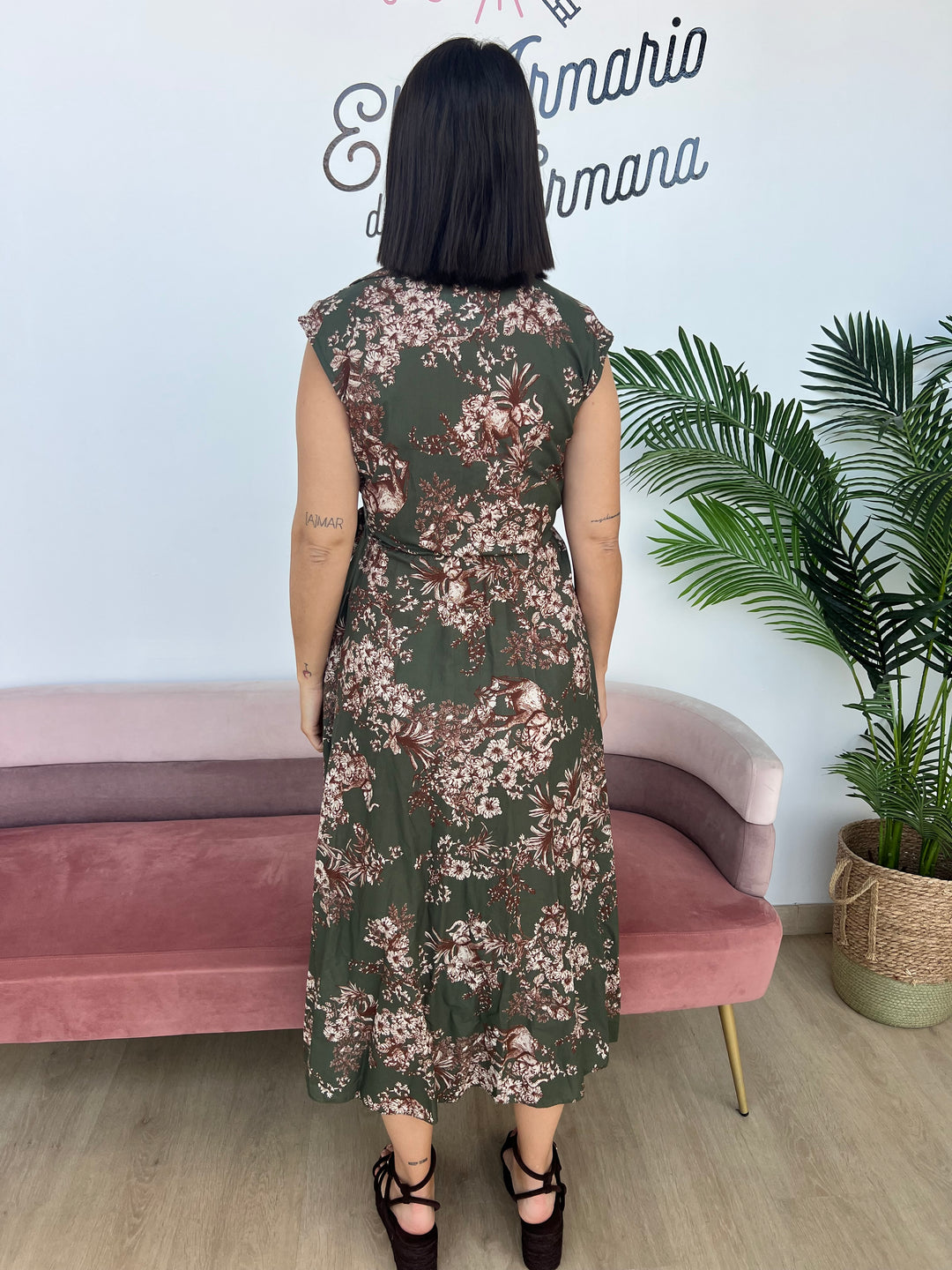Vestido Flori verde oscuro