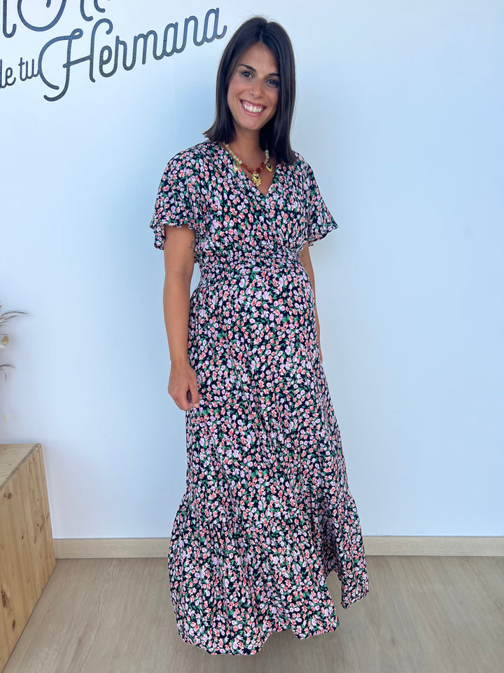 Vestido Nieves largo azul marino