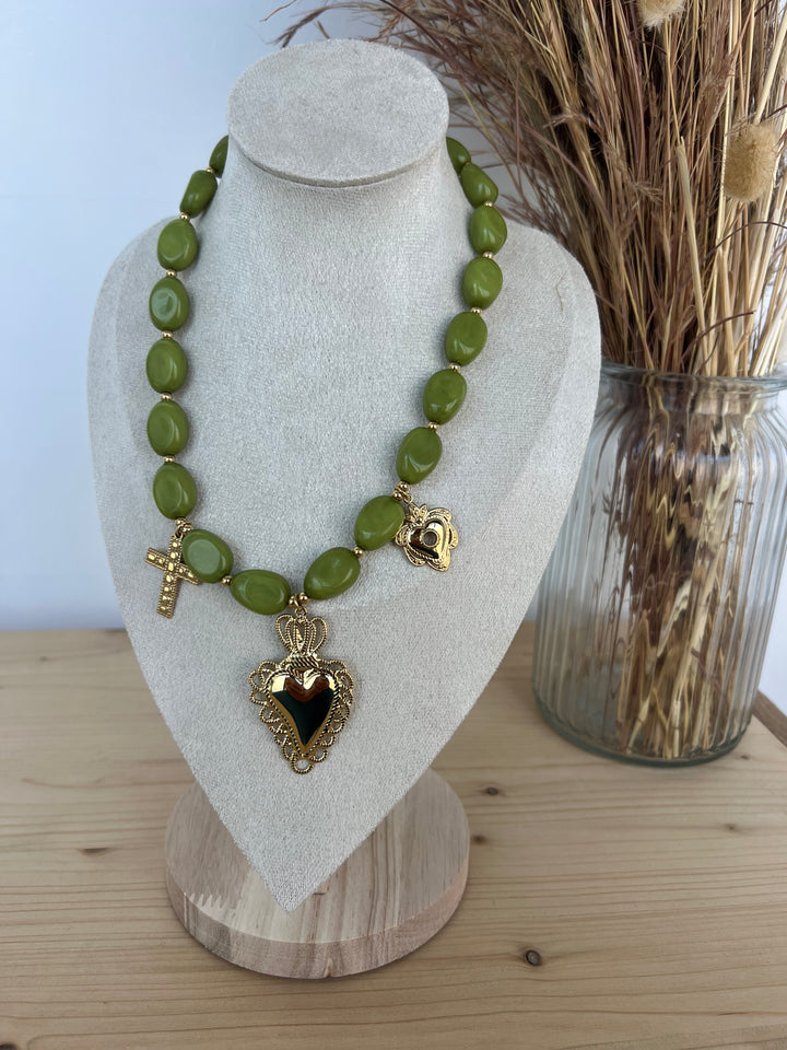 Collar Frida verde (acero)