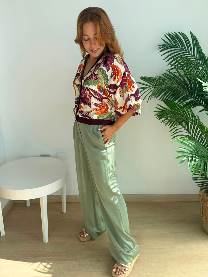 Pantalón Carmina verde militar