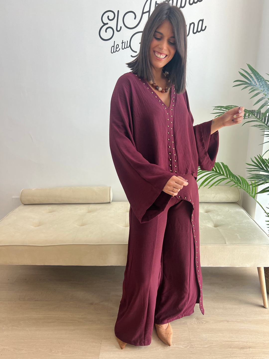 Pantalón Nerea burdeos