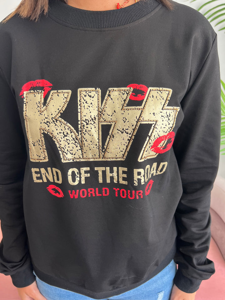 Sudadera Kiss Road negro