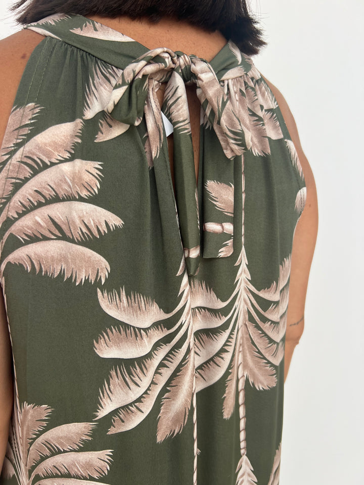 Vestido Paula verde militar