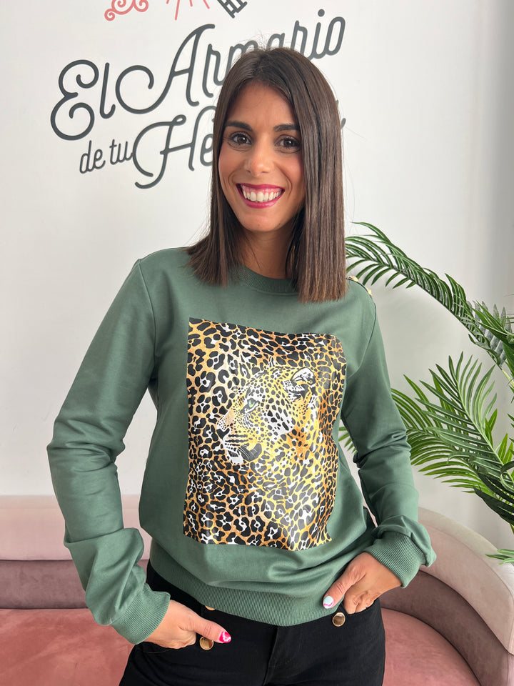 Sudadera Kenia verde militar