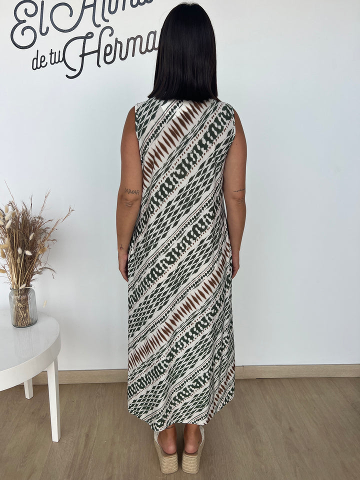 Vestido Noemí verde militar