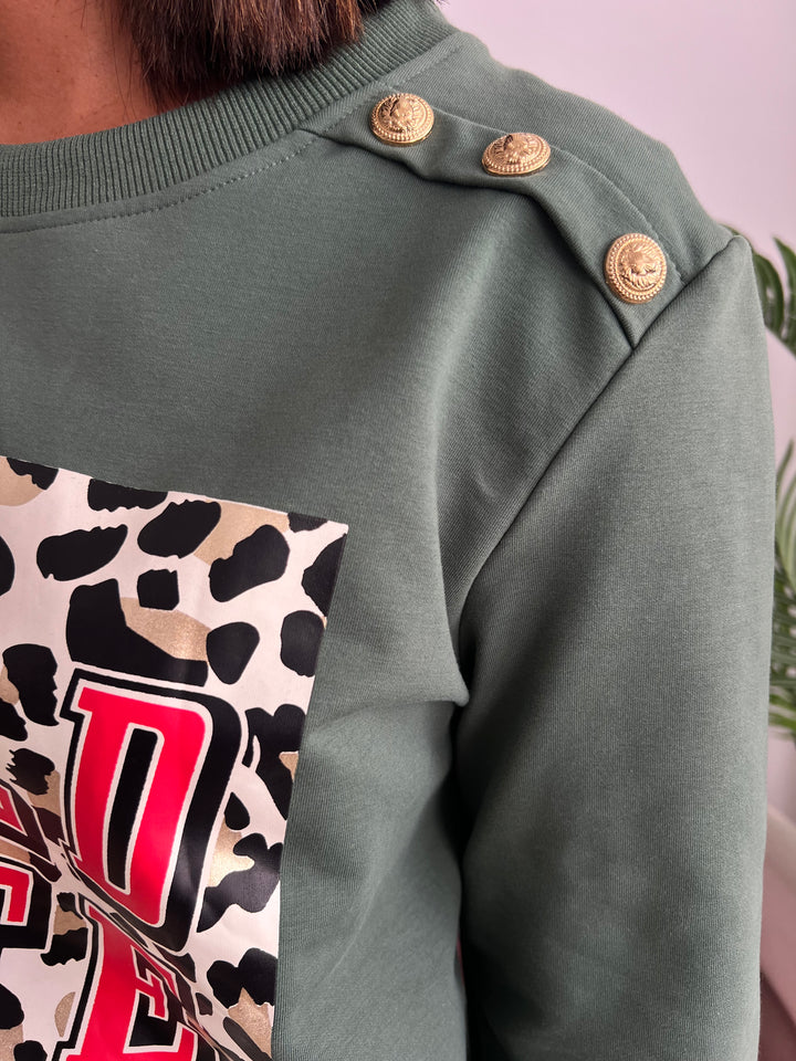 Sudadera Wild Life verde militar