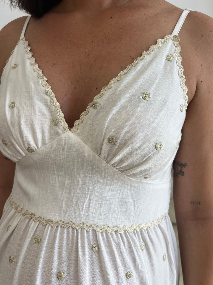Vestido Grecia blanco roto