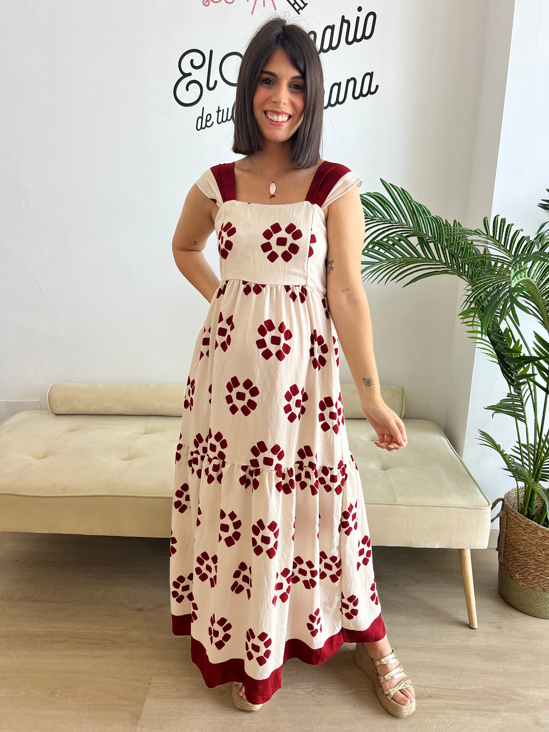 Vestido Kimberly burdeos