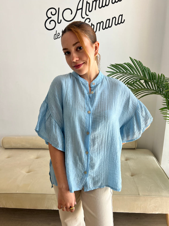 Camisa Sara celeste
