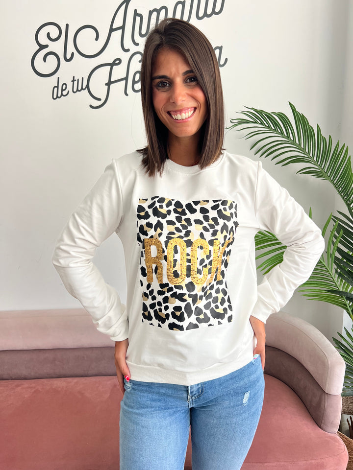 Sudadera Rock blanco