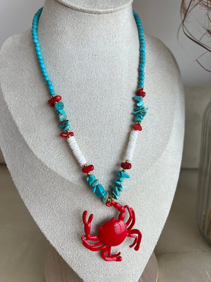 Collar Cangrejo turquesa (acero)