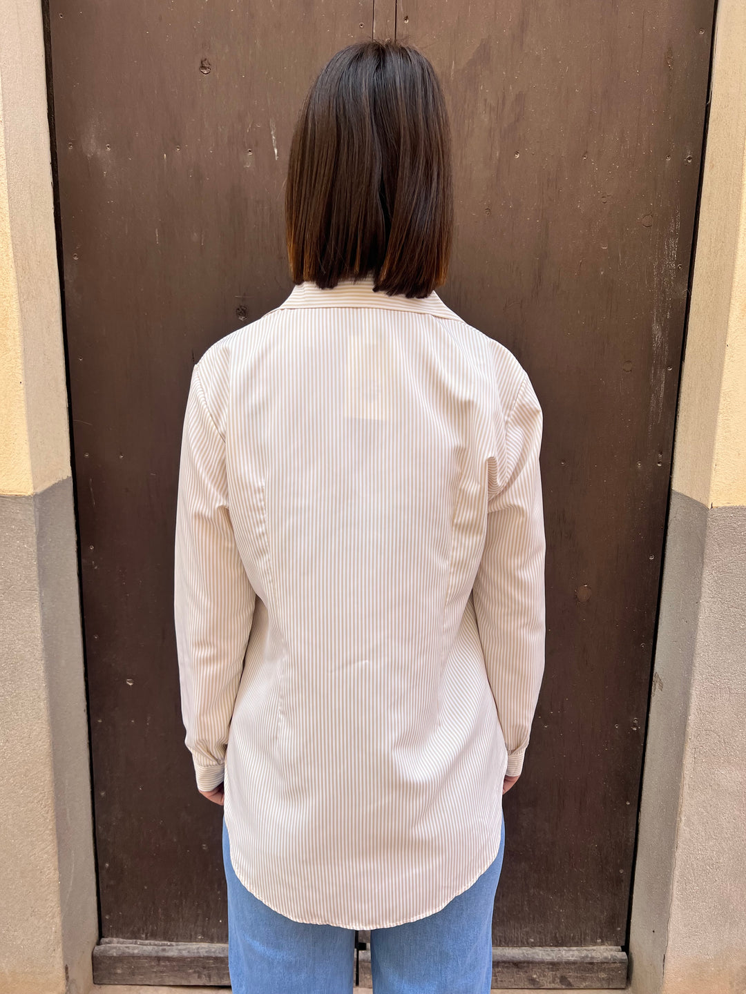 Camisa Rayas beige