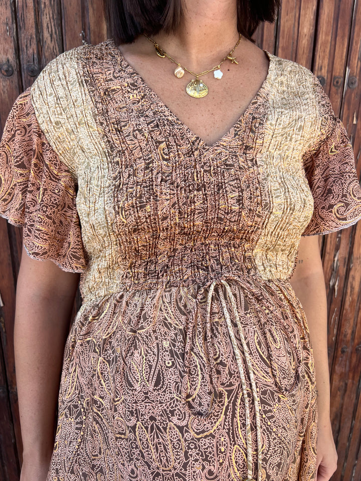 Vestido Mikonos marrón