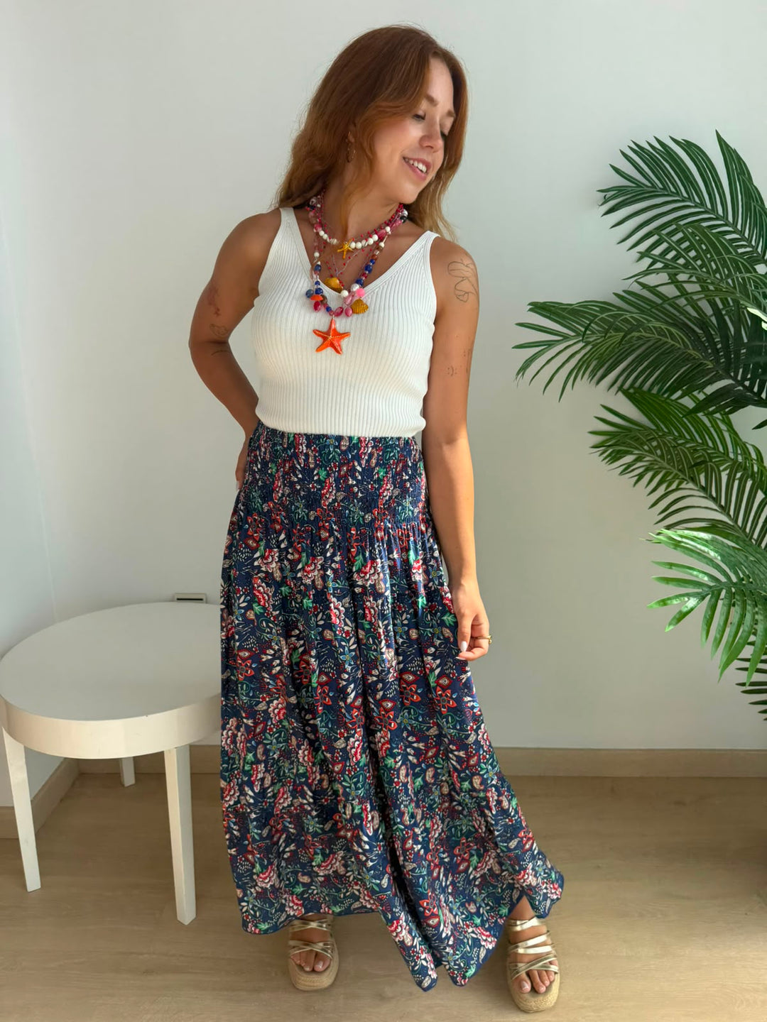 Falda Nerea azul marino