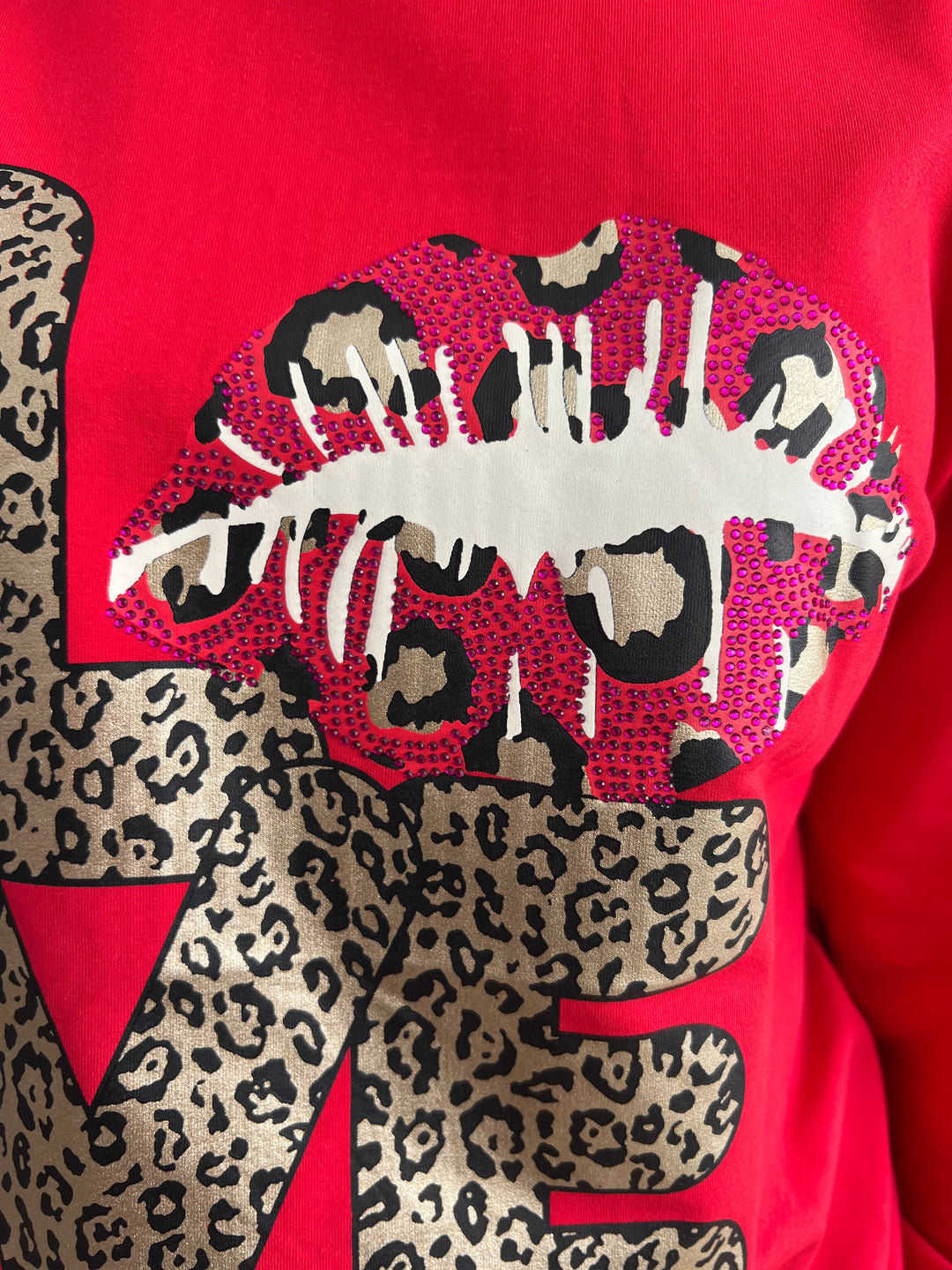 Sudadera Love Print rojo