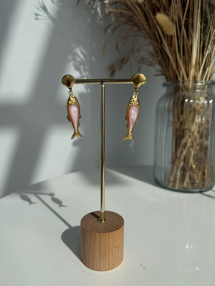 Pendientes Neri rosa (acero)