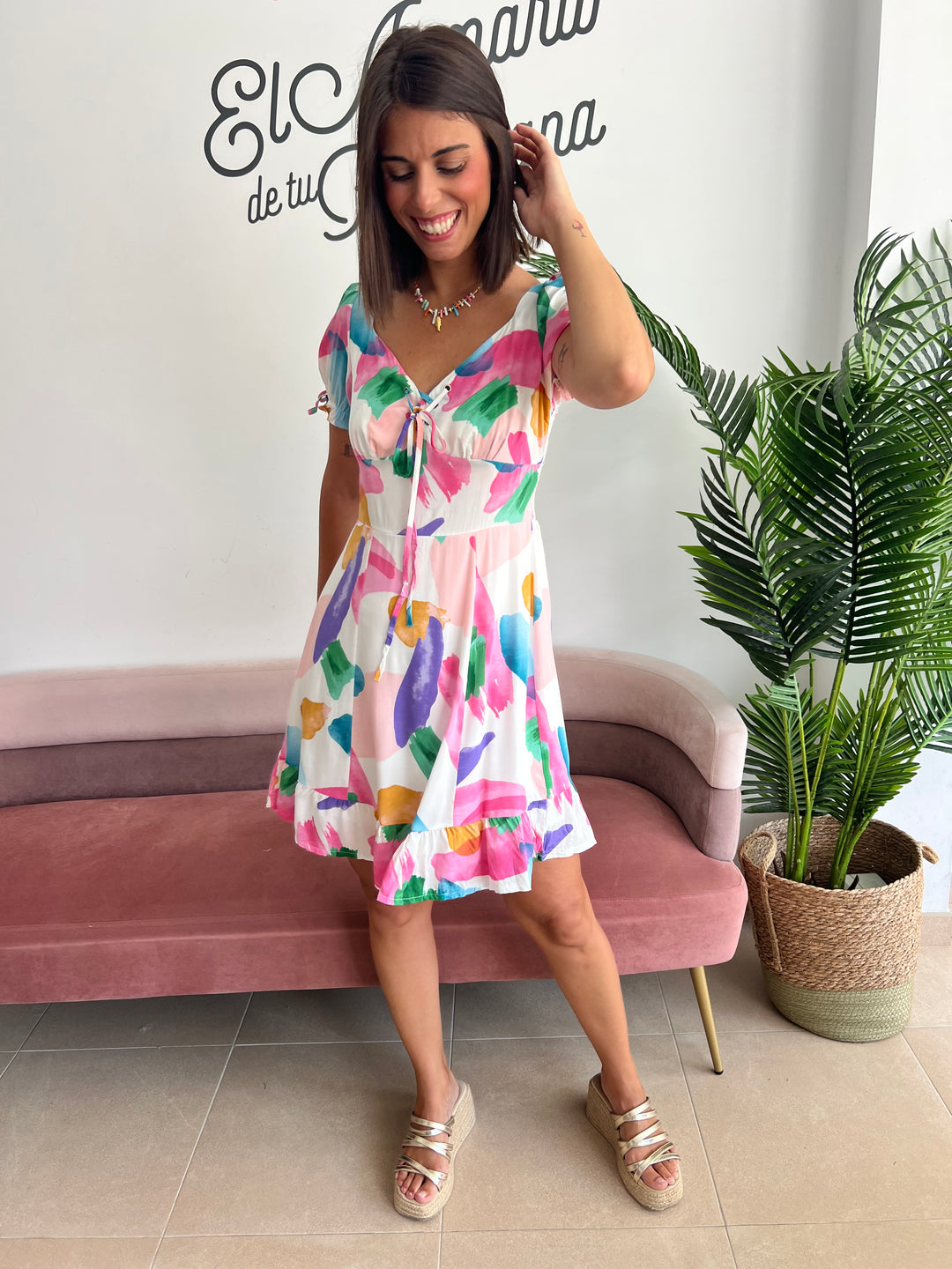 Vestido Bianca rosa
