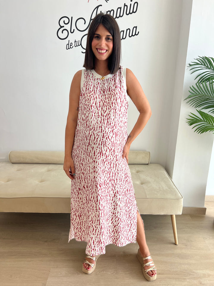 Vestido Evelyn rojo-rosado