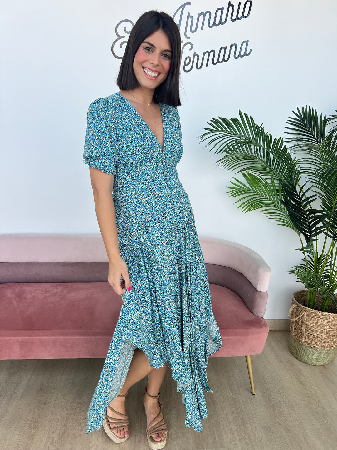 Vestido Nataly turquesa