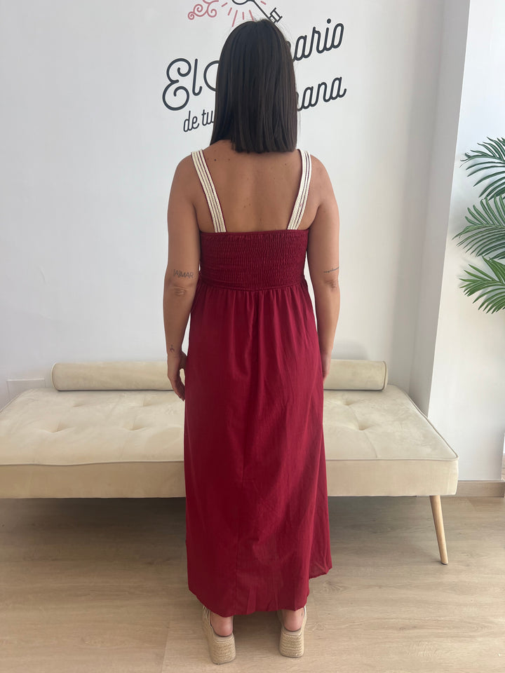 Vestido Inma burdeos