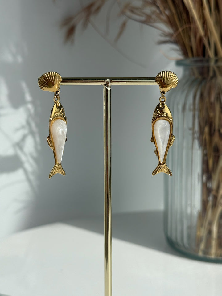 Pendientes Neri blanco (acero)