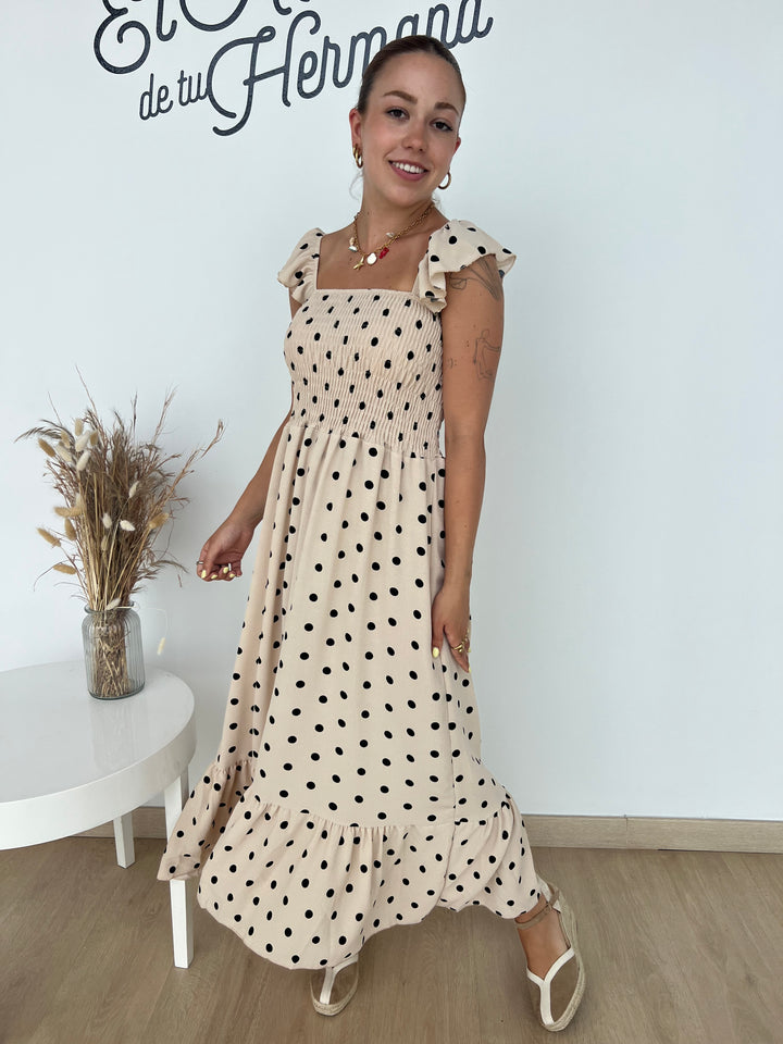 Vestido Violeta beige