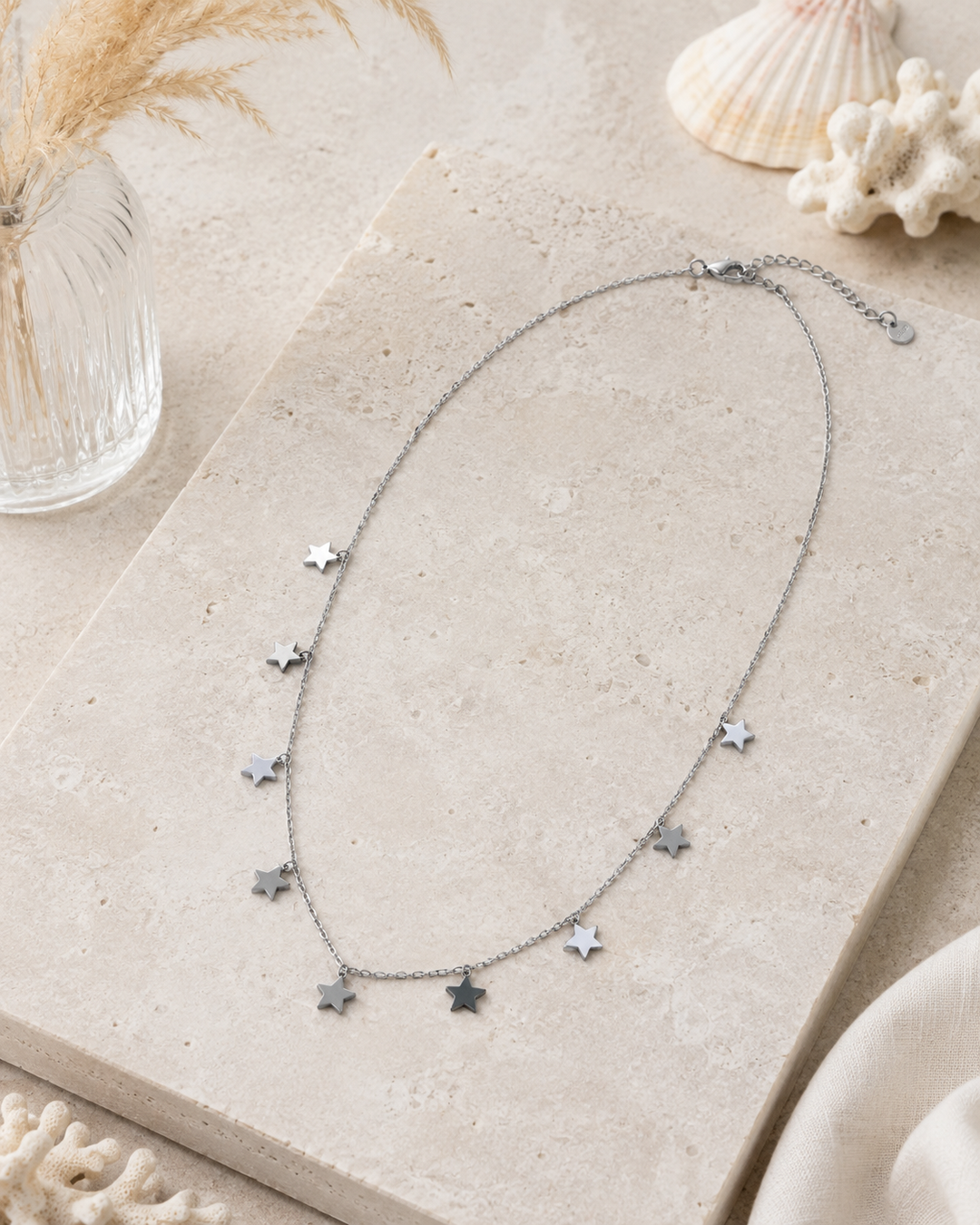 Collar Estrellitas plata (acero)