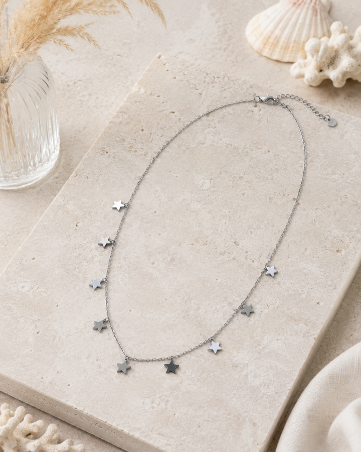 Collar Estrellitas plata (acero)