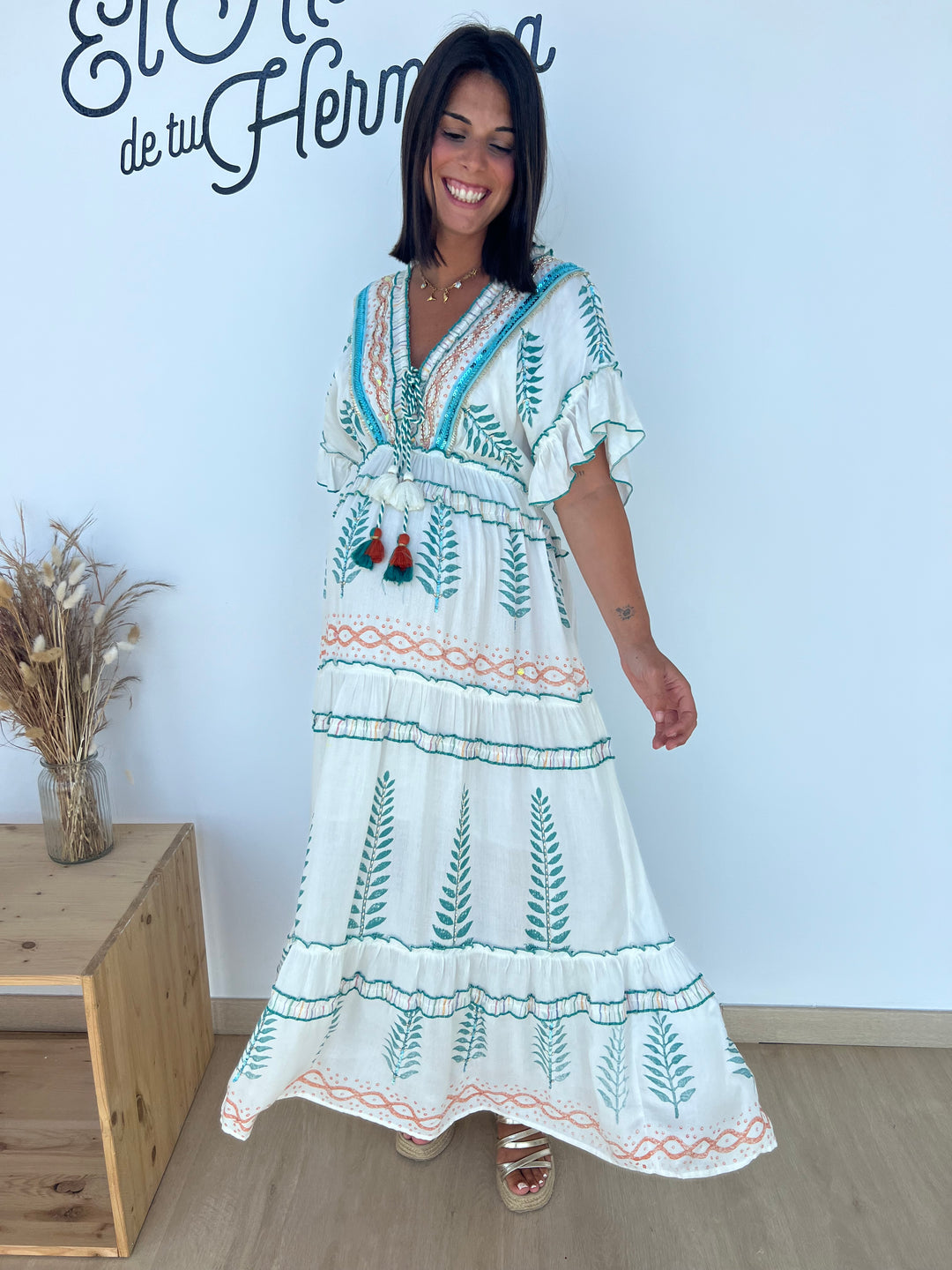 Vestido Mahira turquesa