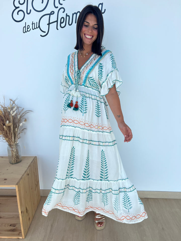 Vestido Mahira turquesa