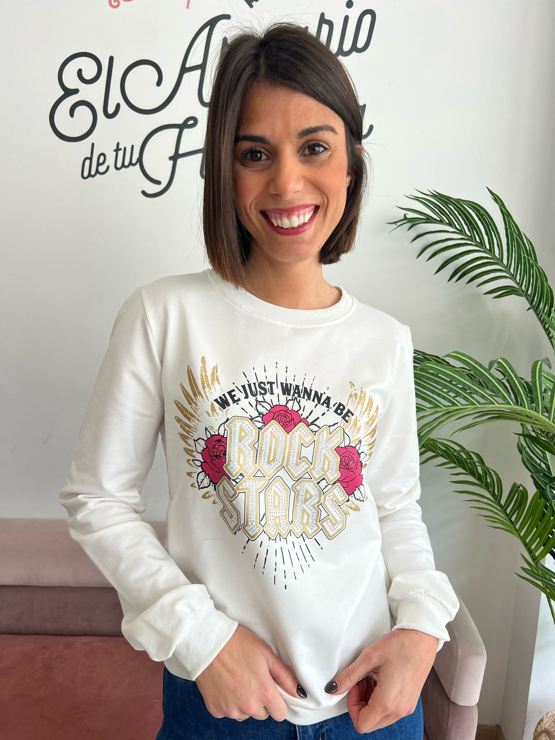 Sudadera Rock blanco