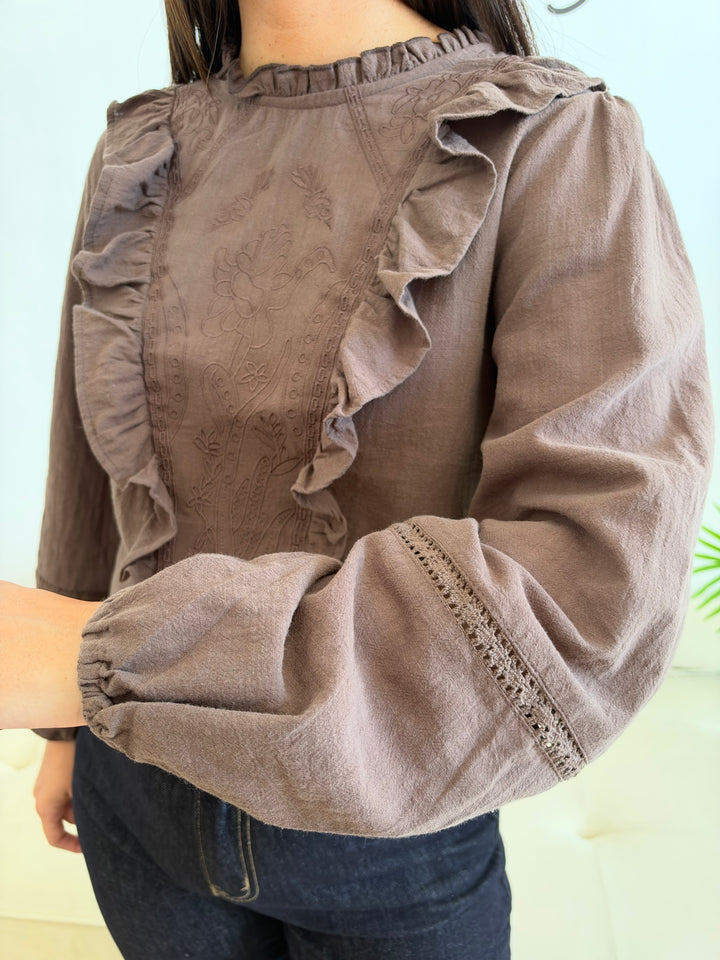 Blusa Alice marrón