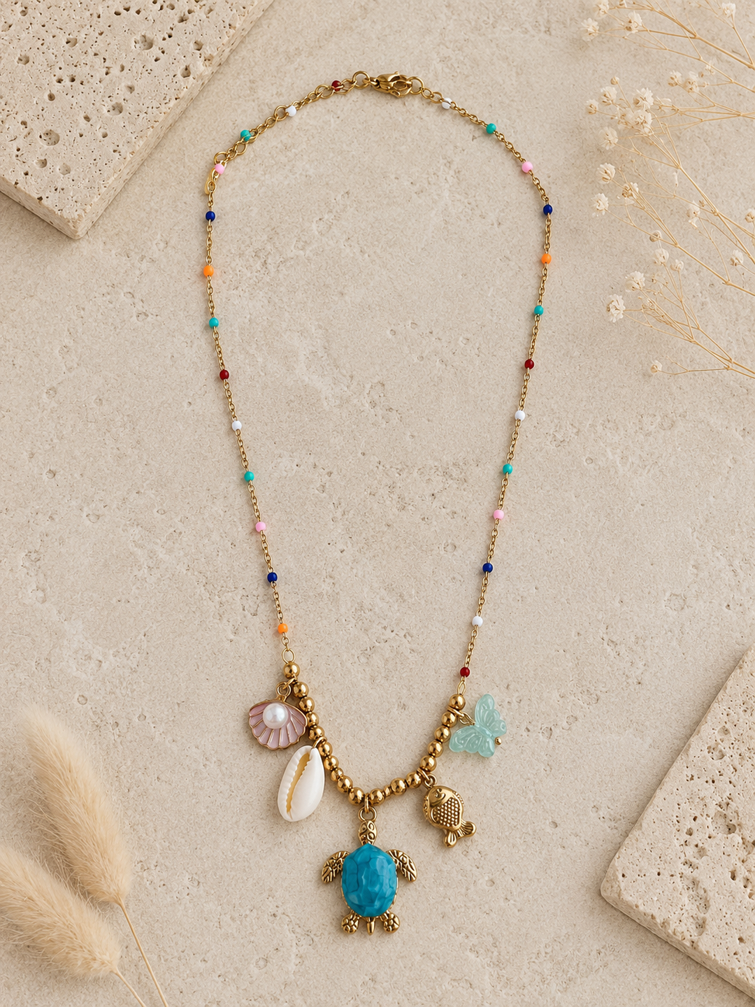Collar Tortuga Azul (acero)