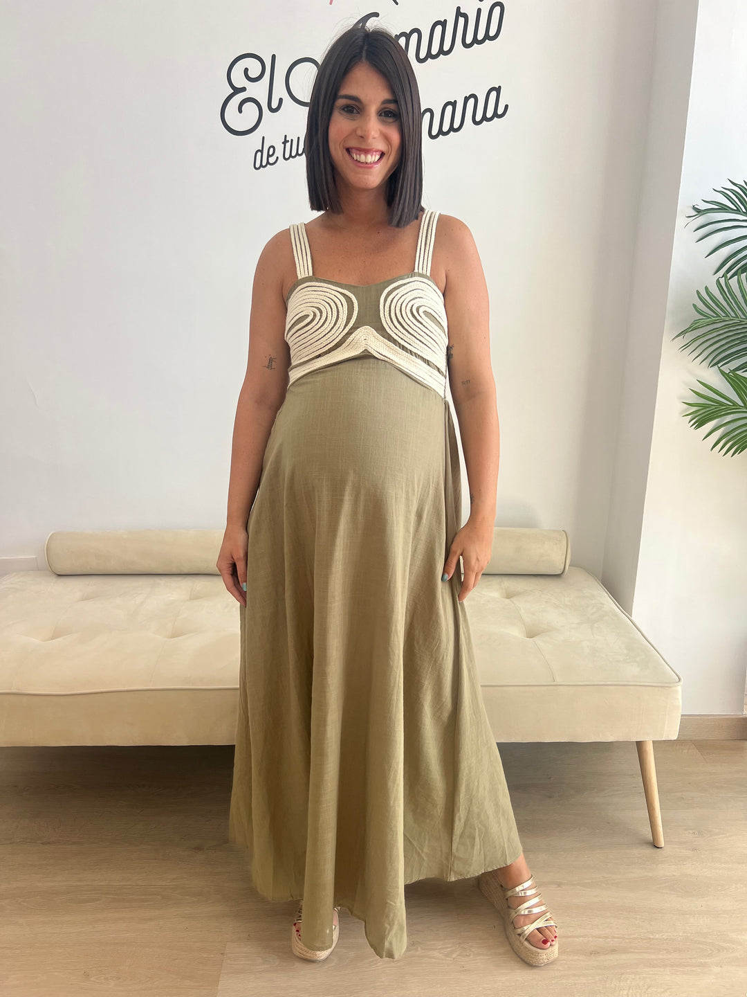 Vestido Inma verde militar