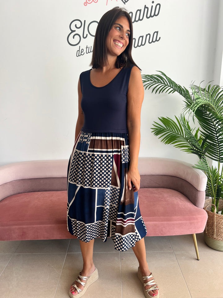 Vestido Inés azul marino