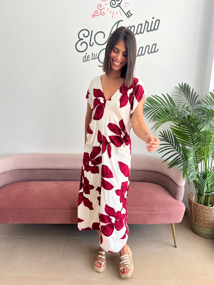 Vestido Carla burdeos