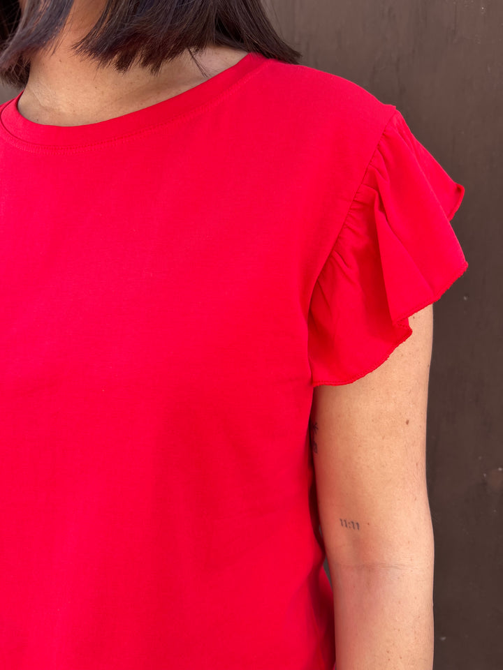 Camiseta Volante rojo