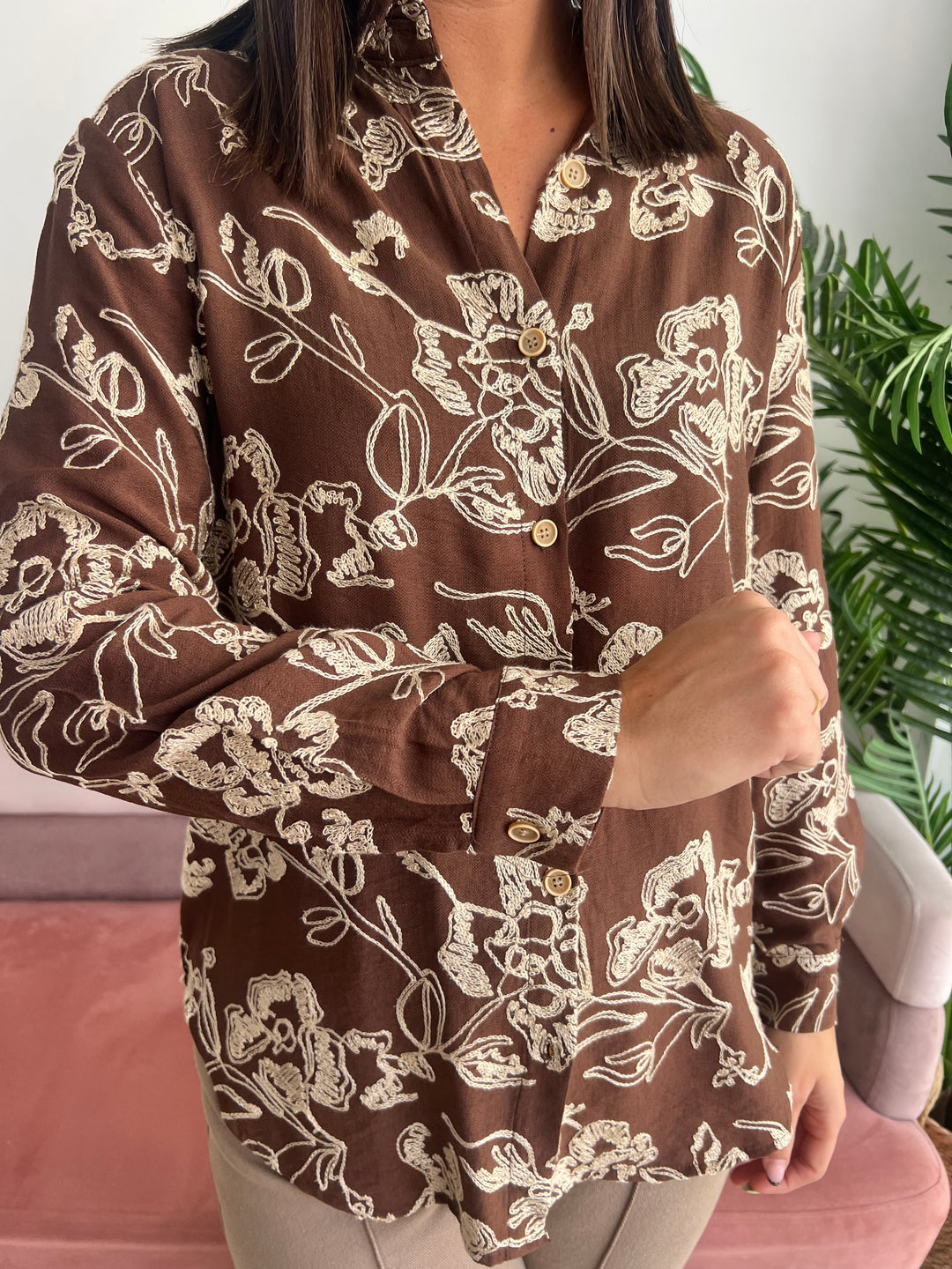 Camisa Alejandra marrón