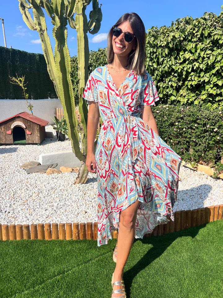 Vestido Adina turquesa