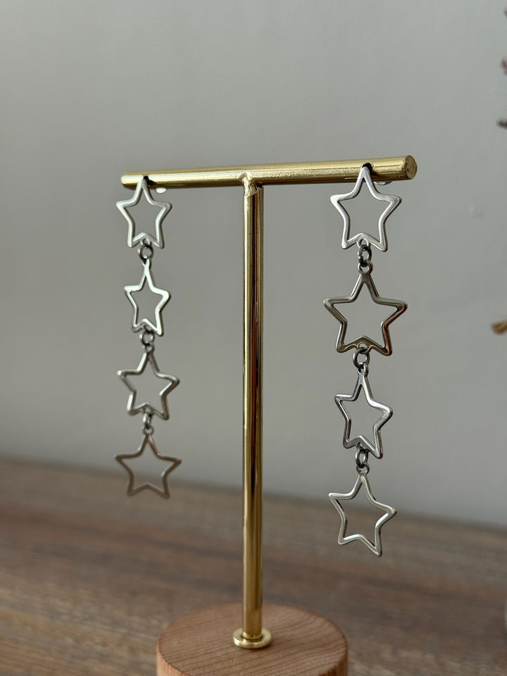 Pendientes Cosmos plata (acero)