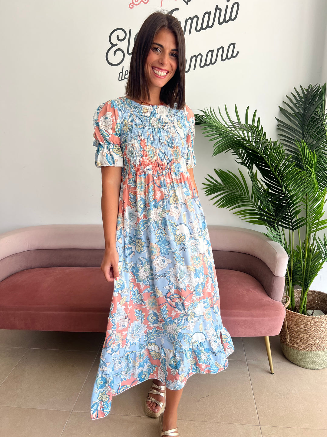 Vestido Esmeralda celeste