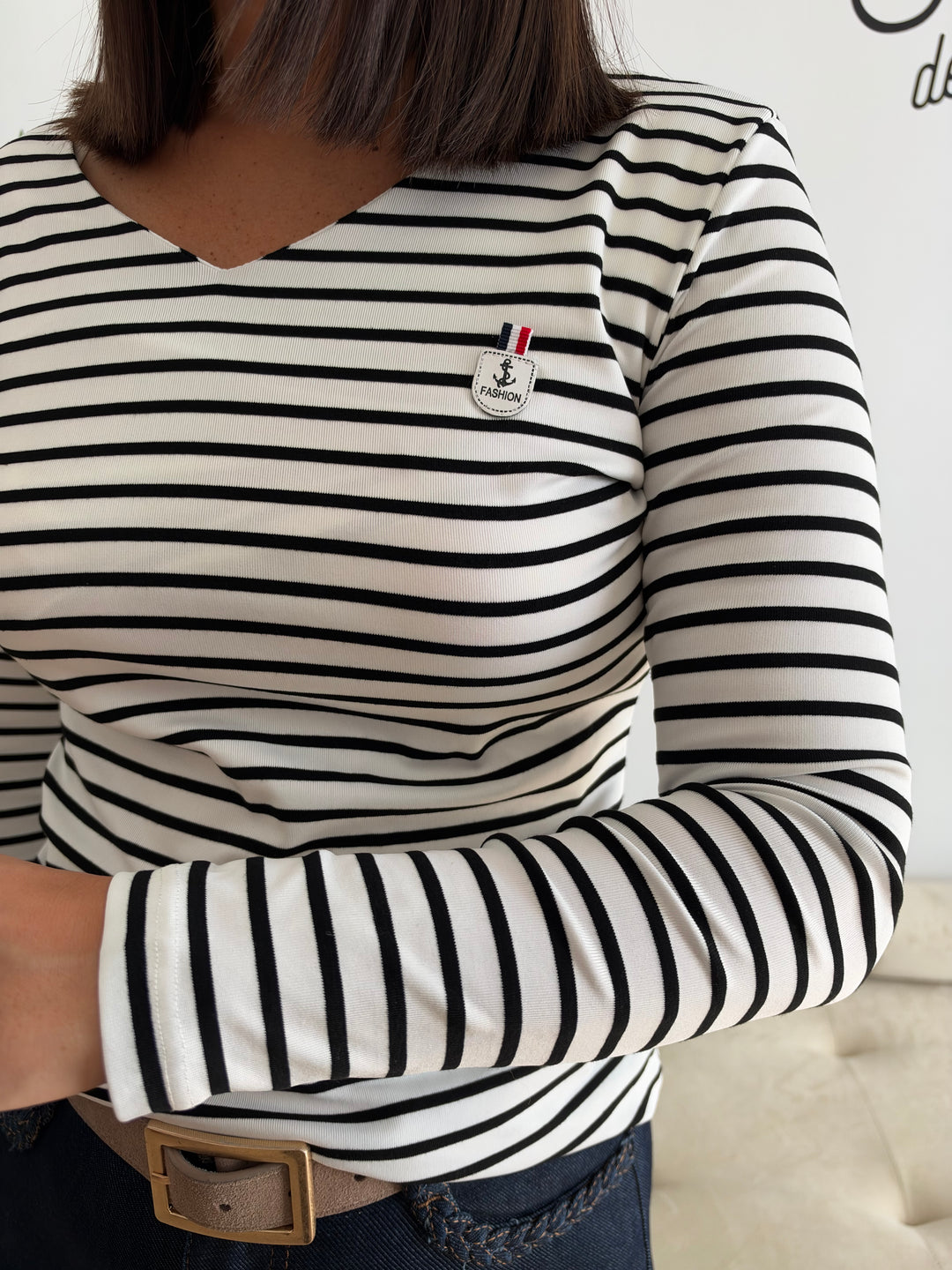 Camiseta Fashion blanco-negro