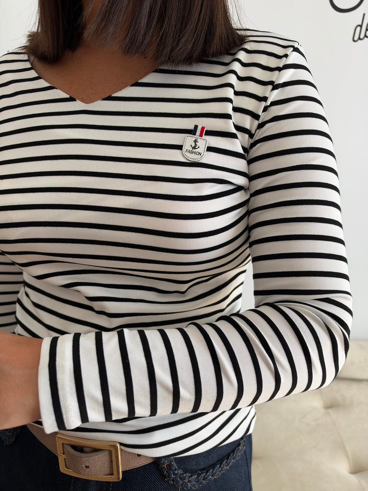 Camiseta Fashion blanco-negro