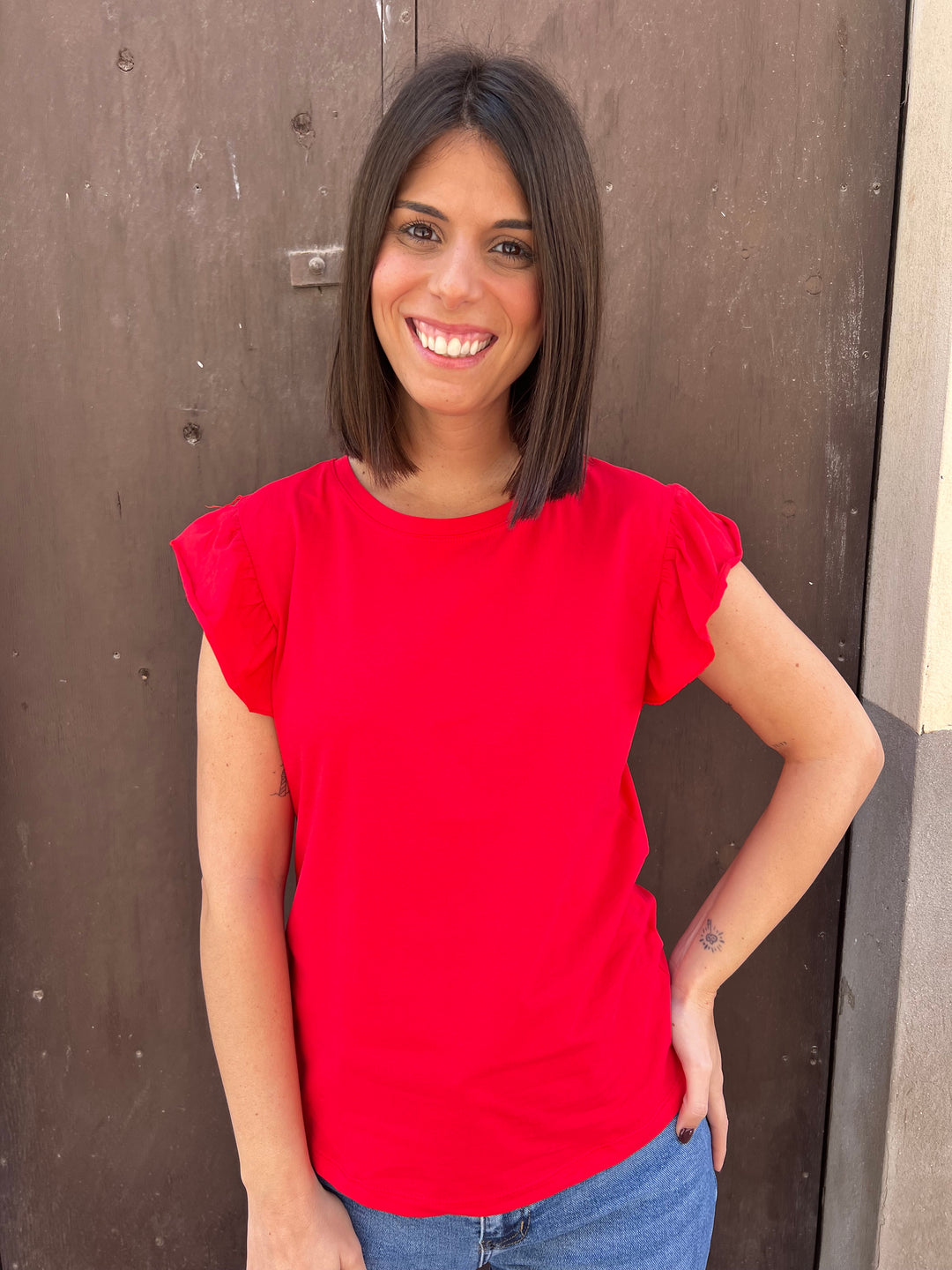 Camiseta Volante rojo