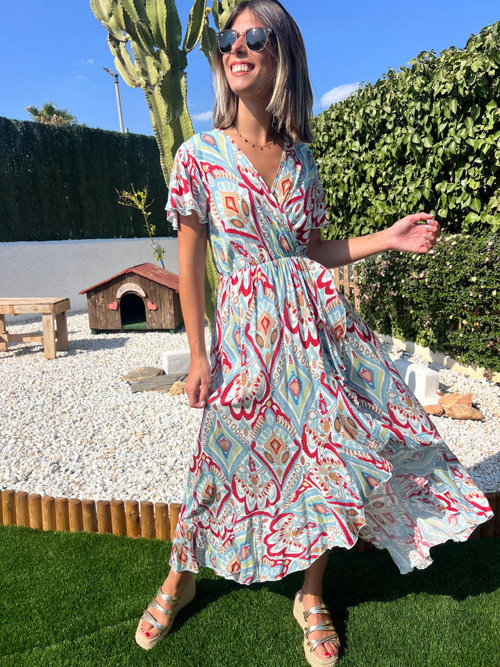 Vestido Adina turquesa