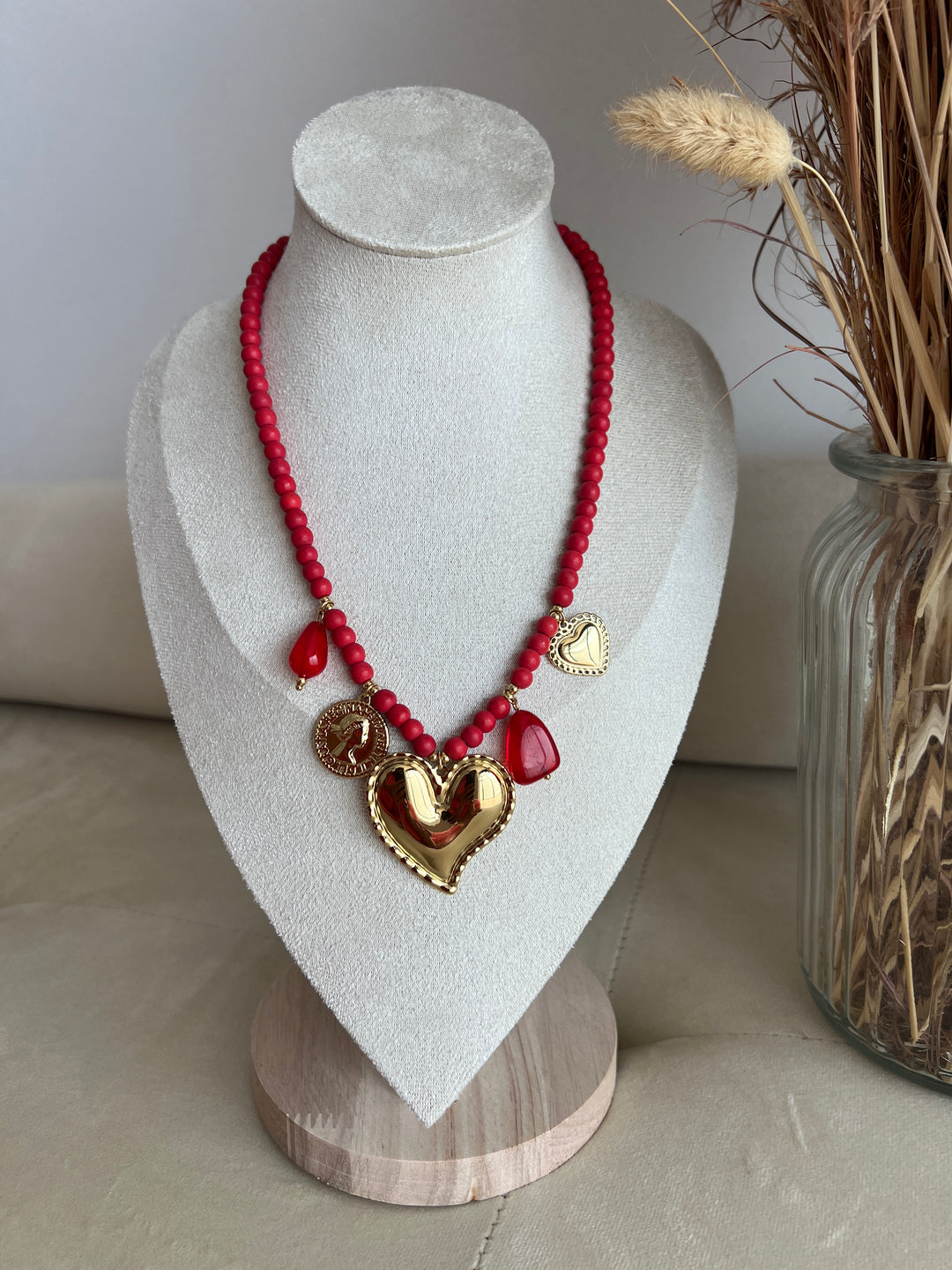 Collar Aurora rojo (acero)